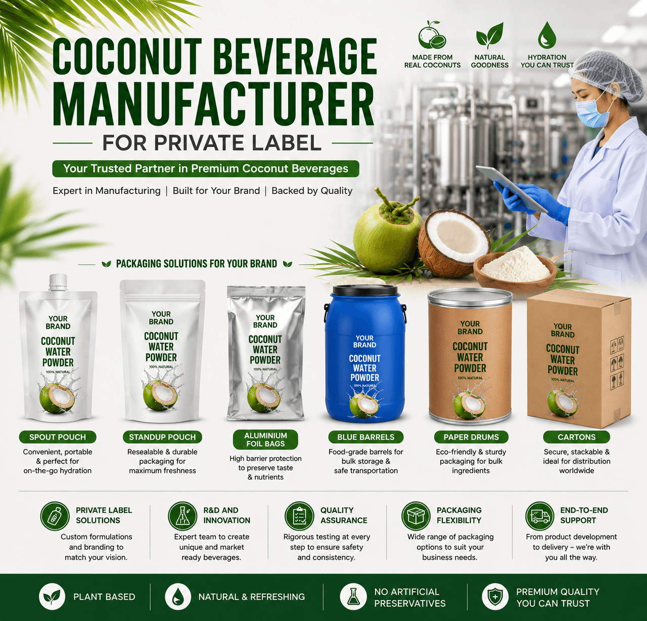 Coconut beverage manufacturer for private label