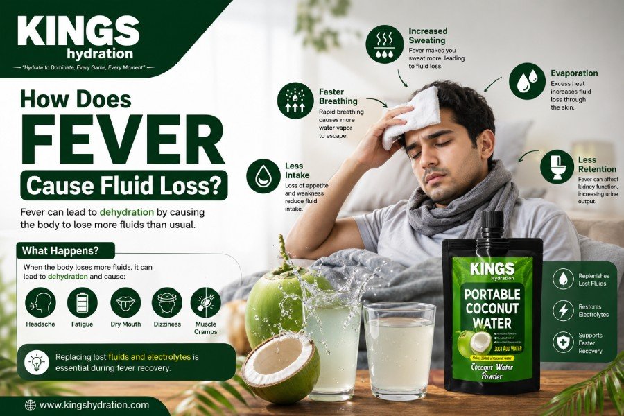 How does fever cause fluid loss
